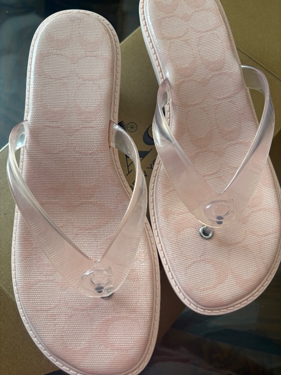 Coach Shoes - Coach Women’s Candy Pink Jelly Thong Kitten Heel Sandals